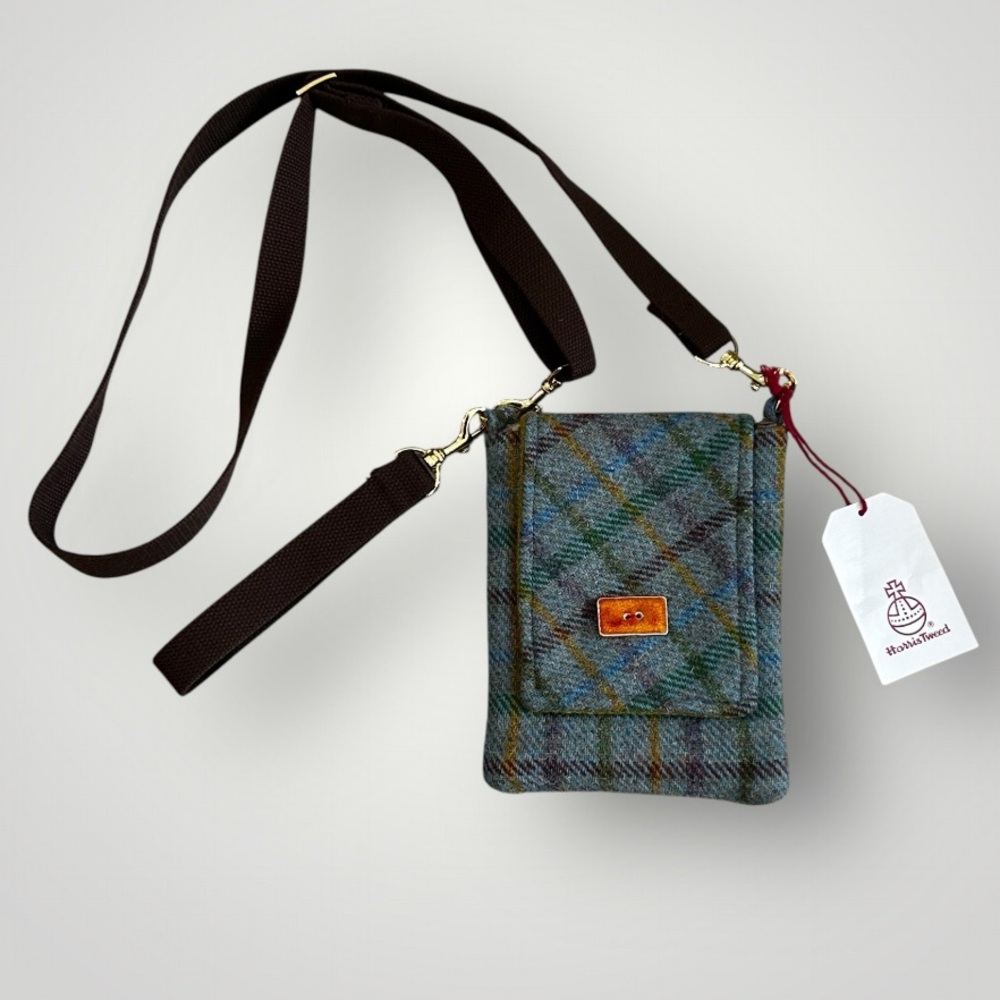 NWT Harris Tweed Crossbody Slim Phone Pouch